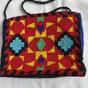 Vintage Gammon Shire 1993 Southwest beaded shoulder bag.